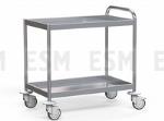 ТЕЛЕЖКА СЕРВИРОВОЧНАЯ 430Х740Х850 ДВУХЪЯРУСНАЯ С 1-Й РУЧКОЙ С 4-МЯ БОРТАМИ 15ММ S