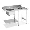 Стол SMEG WT51200SHR  с мойкой и отверстием для слива для посудомоечных машин купольного типа